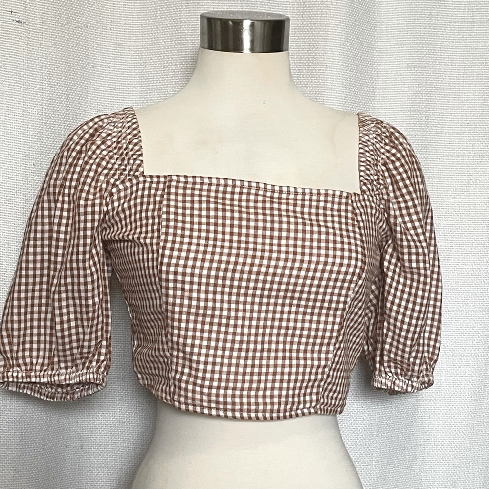 NWT Rhythm Lola checked blouse - Picture 2 of 7